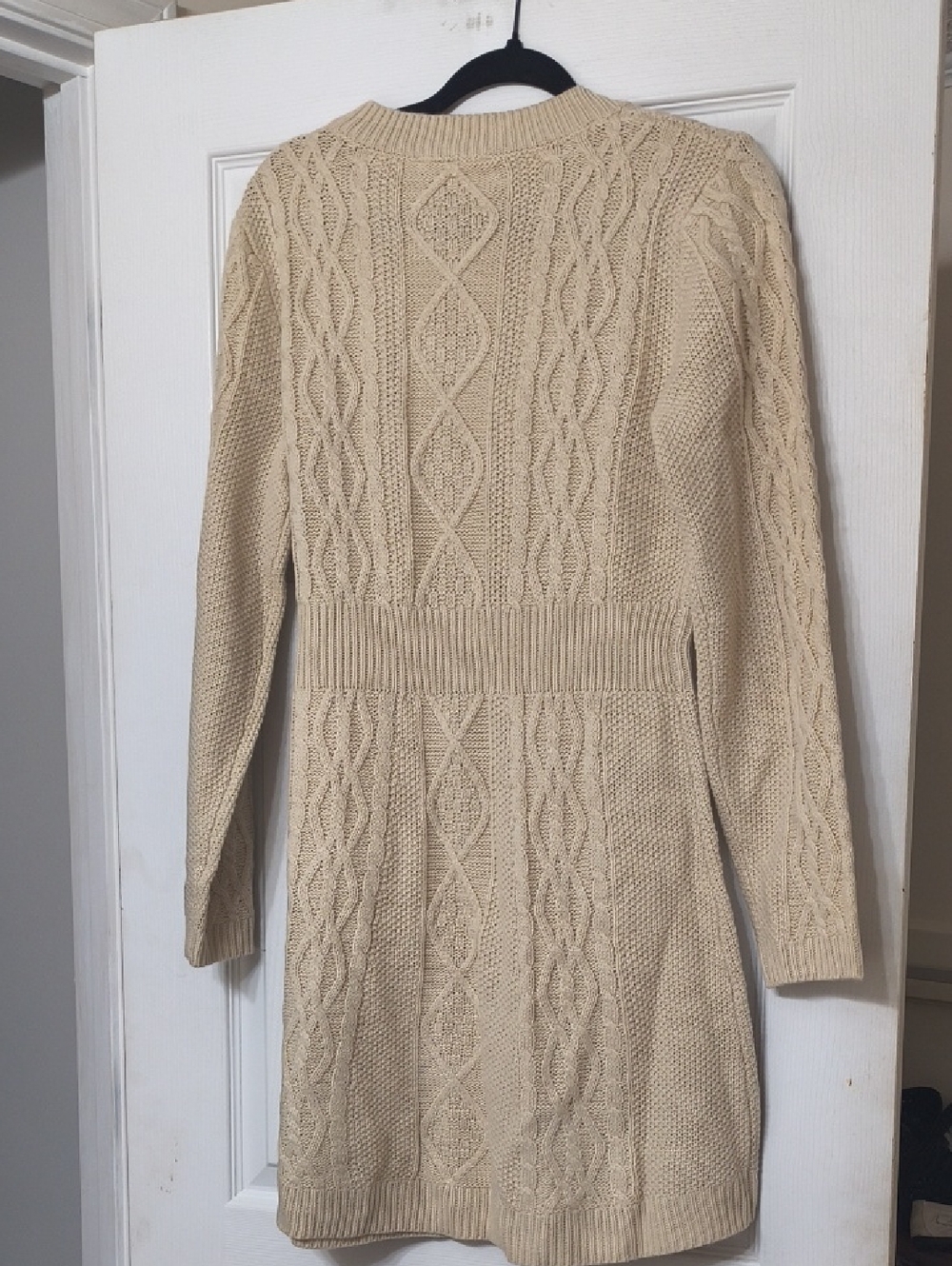 Adorable Crochet Lucky Brand Dress Tan Cream Size L NWT - Picture 5 of 7